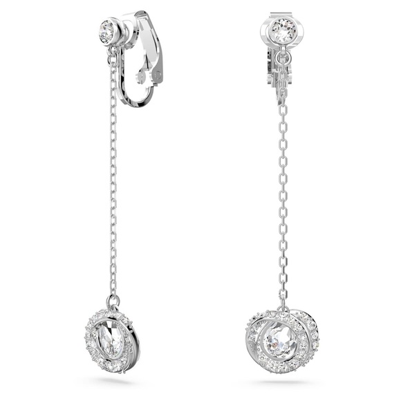Swarovski Generation Clip Earrings White Rhodium Plated - Picture 2 of 7